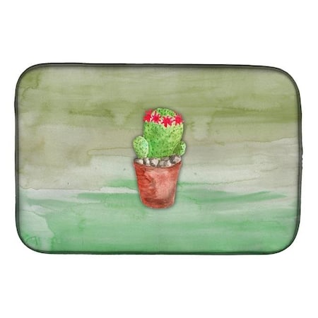 Carolines Treasures BB7364DDM Cactus Green Watercolor Dish Drying Mat BB7364DDM